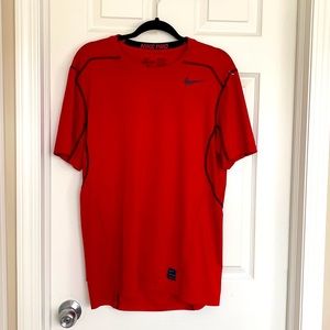 Nike Pro Red Short Sleeve Tee